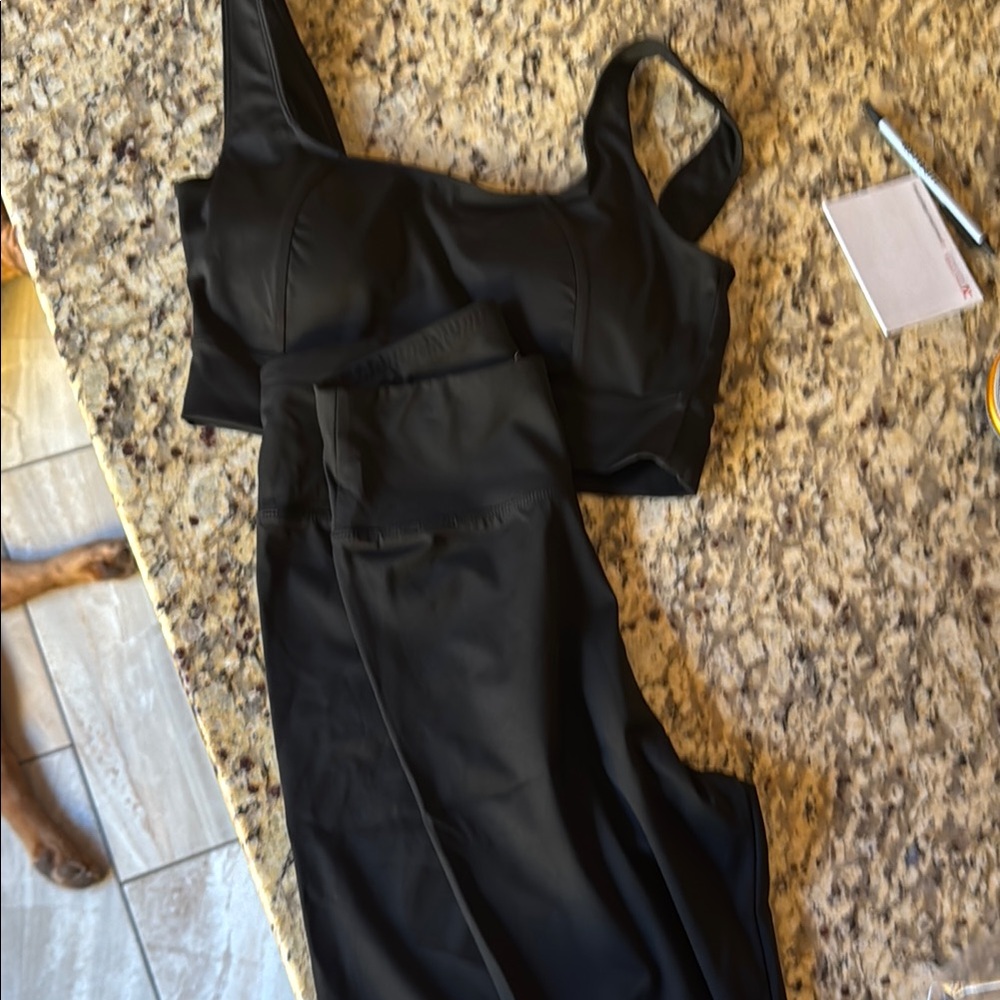 Black Sleeveless Top and Pants Set